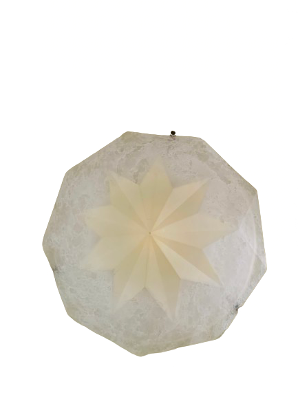 46527776 Plafoniera Clasica NU 9-360/40 ANTIK E27 2X60W Abajur Concav Sticla Groasa cu Forme Alb Antichizat ORION - imagine 1