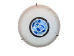 Plafoniera Clasica NU 9-329/40 CHROM BLAU E27 2x40W Abajur Rotund  din Sticla cu Forme, Culoare Albastru/Alb + Contur Sticla Matt ORION - imagine 2