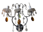 Aplica de perete VERONA WA2-1097/3ANTIK super eleganta cristal cu 3 brate Verona E14 3x40W Imitatie Lumanari si Cristale Maro ORION - imagine 2