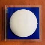 Plafoniera  NU 9-350/35 BLAU R7S 118mm 1x100W Cadru Foaie Sticla Patrat Albastru si Abajur Sticla Rotund Alb ORION - imagine 3