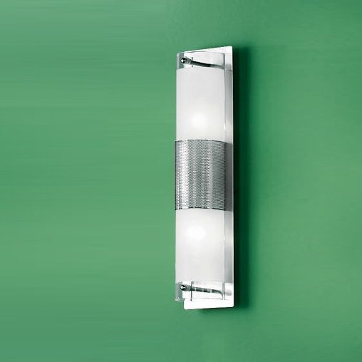 47069136 Aplica Perete/Oglinda Baie SOFF 3-458/2 MS-MATT E14 2x40W Cadru Bara Metal Chrom Satin cu Intrerupator, Abajur Sticla Rotunda Matt ORION - imagine 1