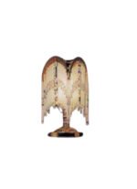 Veioza LA 4-767/1 GOLD E14 1x40W Baza Metal Auriu Abajur Triunghi din Bete de Cristal cu Intrerupator pe Fir ORION
