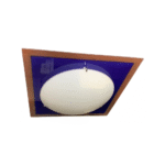 Plafoniera  NU 9-350/35 BLAU R7S 118mm 1x100W Cadru Foaie Sticla Patrat Albastru si Abajur Sticla Rotund Alb ORION