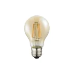 Bec LED, argintiu, sticla chihlimbar, filamente AGL, Ø60, V:106, 1xE27 LED 7W 230V, 630lm, 2200K.