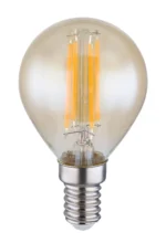 Bec LED din sticlă de chihlimbar, ø: 45mm, I: 78mm, incl. 1x E14 ILLU 4W 230V, 350lm Sursă, 350lm Ieșire, 2200K