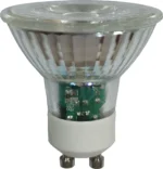 Bec LED, ceramica alba si croma, sticla transparenta, Ø50, H:53, 1xGU10 LED, max. 4,9W 230V, 345lm, 4000K