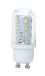Bec LED, Plastic Alb, Sticla Transparenta, Mini, Ø25, V:61, 1xGU10 LED 4W 230V, 400lm, 3000K.