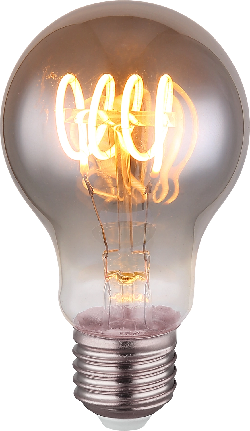 11403FS_a Bec LED decorativ, sticlă fumurie, reglabil, ø: 60mm, I: 106mm, inclusiv 1x E27 LED 4,5W 230V, 150lm sursă, 150lm ieșire, 2000K - imagine 1