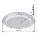 Plafoniera metal alb mat, cristale din plastic transparent, plastic opal sclipitor, ø: 400mm, H: 60mm, incl LED 22W 230V, sursa 2380lm, iesire 1460lm, 3000K. - imagine 6