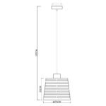 Suspensie metal negru mat, lemn natural, metal negru-auriu mat, D: 250, H: 1200, excl 1xE27 60W 230V - imagine 5