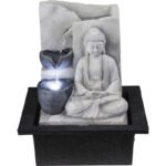 Fântână din plastic gri, inclusiv pompă, LxWxH: 210x185x255, inclusiv 1xLED 0,13W 12V - imagine 2