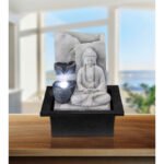 Fântână din plastic gri, inclusiv pompă, LxWxH: 210x185x255, inclusiv 1xLED 0,13W 12V - imagine 3
