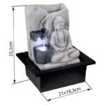 Fântână din plastic gri, inclusiv pompă, LxWxH: 210x185x255, inclusiv 1xLED 0,13W 12V - imagine 4