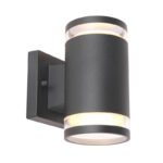 Aplica de exterior,aluminiu antracit , sticlă transparentă, se aprinde in sus și în jos, IP44, WxH: 100x165, AL: 130, excl. 2xGX53 11W 230V.
