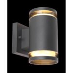 Aplica de exterior,aluminiu antracit , sticlă transparentă, se aprinde in sus și în jos, IP44, WxH: 100x165, AL: 130, excl. 2xGX53 11W 230V. - imagine 3