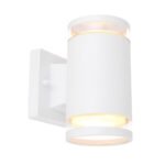 Aplica de exterior,aluminiu alb , sticlă transparentă, se aprinde in sus și în jos, IP44, WxH:. 100x165, AL 130, excl. 230V 2xGX53 11W