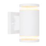 Aplica de exterior,aluminiu alb , sticlă transparentă, se aprinde in sus și în jos, IP44, WxH:. 100x165, AL 130, excl. 230V 2xGX53 11W - imagine 5