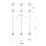 Suspensie metal negru mat, lemn maro închis, sticlă colorată fumurie, cablu PVC negru, înălțimea poate fi scurtată, LxLxA: 670x330x1200mm, excl. 6x E27 25W 230V - imagine 5