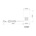 Lampă de masă metal negru mat, lemn maro închis, sticlă fumurie, cablu PVC negru, comutator basculant pe cablu, ø: 120mm, H: 210mm, lungime cablu 1500mm, excl. 1x E27 25W 230V - imagine 5