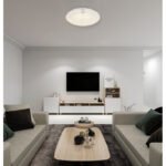 Plafoniera metal alb,acril alb, reglabil, culorile se pot fixa, functie cu memorie, telecomanda, baterie inclusa 2x AAA, ø: 400mm, H: 95mm, inclusiv LED 18W 230V, sursa 186-1860lm, iesire 130-1300lm, CCT 2700-6500K - imagine 2