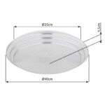 Plafoniera metal alb,acril alb, reglabil, culorile se pot fixa, functie cu memorie, telecomanda, baterie inclusa 2x AAA, ø: 400mm, H: 95mm, inclusiv LED 18W 230V, sursa 186-1860lm, iesire 130-1300lm, CCT 2700-6500K - imagine 6