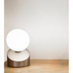 Lampă de masă metal nichel mat, touch on/off, ø: 100mm, H: 160mm, incl. 1x G9 LED 3W 230V, 330lm sursă, 275lm ieșire, 3000K - imagine 2