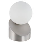Lampă de masă metal nichel mat, touch on/off, ø: 100mm, H: 160mm, incl. 1x G9 LED 3W 230V, 330lm sursă, 275lm ieșire, 3000K - imagine 3
