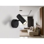 Aplica Spot plastic negru mat, plastic opal, touch on/off, touch dimmer, excl. adaptor, USB-A 2.0/USB-C, mobil, se aprinde în timpul încărcării, cu magnet pentru montare ușoară pe perete, 100x125x150mm, incl. LED 0.4W 230V, sursă 60lm, ieșire 29lm, 3100K - imagine 2
