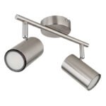 Plafoniera Spotlight metal nichel mat, crom, metal nichel mat, LxLxA: 250x100x135mm, fără 2x GU10 25W 230V - imagine 3