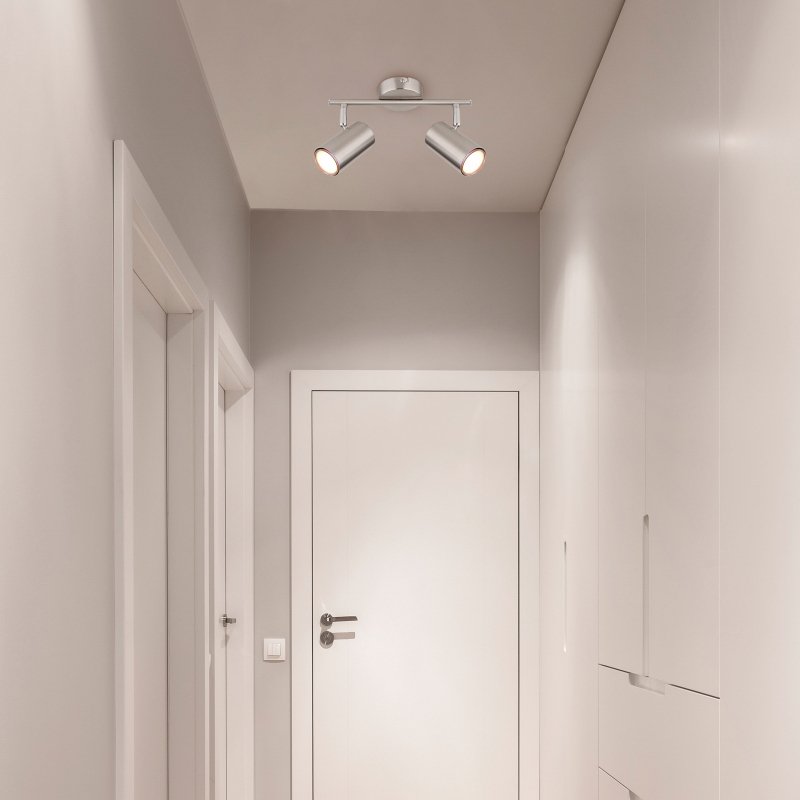 allvi-57914-2n-g28669-6 Plafoniera Spotlight metal nichel mat, crom, metal nichel mat, LxLxA: 250x100x135mm, fără 2x GU10 25W 230V - imagine 1