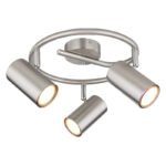 Spotlight metal nichel mat, crom, metal nichel mat, ø: 250mm, H: 135mm, fără 3x GU10 25W 230V