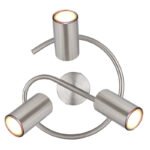 Spotlight metal nichel mat, crom, metal nichel mat, ø: 250mm, H: 135mm, fără 3x GU10 25W 230V - imagine 4