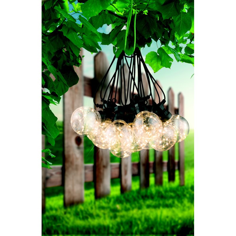almaga-34090n-g26658-6 Sir de lumini LED plastic negru,transparent, distanță între LED-uri 50cm, cablu de alimentare de 3m, IP44, LxLxH: 7500x80x140, incl. 10xLED 0,27 W 31V, sursă 40lm, ieșire 40lm, 2700K - imagine 1
