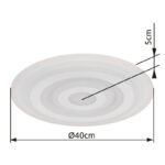 Plafonieră metal alb mat, acrilic opal, 2 inele 2700K și 2 inele 6500K (nu se poate comuta), ø: 400mm, H: 50mm, incl. LED 20W 230V, sursă 2400lm, ieșire 1800lm - imagine 6