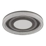 Plafonieră din Metal Antracit Mat, Cristale Acrilice Transparente, Oglindă cu Efect 3D, Dimmabilă, Mai Multe Niveluri Prin Comutator de Perete, funcț… - imagine 3