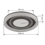 Plafonieră din Metal Antracit Mat, Cristale Acrilice Transparente, Oglindă cu Efect 3D, Dimmabilă, Mai Multe Niveluri Prin Comutator de Perete, funcț… - imagine 6