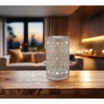 Lampă de masă plastic alb mat, metal șampanie, touch on/off, comutator în trepte, schimbător de culori RGB, excl. adaptor, USB-C /USB-C, se aprinde și în timpul încărcării, ø 80mm, H: 140mm, incl. LED 1W 230V, sursă 40lm, ieșire 15lm, colorat + 6000K - imagine 2