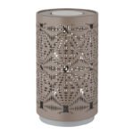 Lampă de masă plastic alb mat, metal șampanie, touch on/off, comutator în trepte, schimbător de culori RGB, excl. adaptor, USB-C /USB-C, se aprinde și în timpul încărcării, ø 80mm, H: 140mm, incl. LED 1W 230V, sursă 40lm, ieșire 15lm, colorat + 6000K - imagine 3