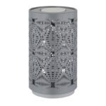 Lampă de masă plastic alb mat, metal gri ștanțe decorative, touch on/off, comutator în trepte, schimbător de culori RGB, excl. adaptor, incl. USB-C/USB-C, se aprinde și în timpul încărcării, ø 80mm, H:140mm, incl. LED 1W 230V, sursă 40lm, ieșire 15lm - imagine 3