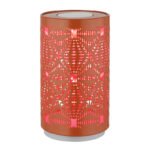 Lampă de masă metal auriu ștanțe decorative, touch on/off, comutator în trepte, schimbător de culori RGB, excl. adaptor, USB-C /USB-C, se aprinde și în timpul încărcării, ø 80mm, H: 140mm, incl. LED 1W 230V, sursă 40lm, ieșire 15lm, color + 6000K - imagine 3
