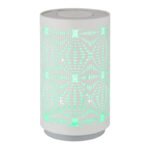 Lampă de masă metal alb ștanțe decorative, touch on/off, comutator în trepte, schimbător de culori RGB, excl. adaptor, USB-C/USB-C, luminează și în timpul încărcării, ø 80mm, H: 140mm, incl. LED 1W 230V, sursă 40lm, ieșire 15lm, color + 6000K - imagine 4