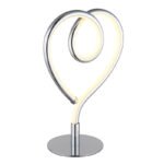 Lampă de masă metal cromat, aluminiu cromat, silicon opal, cablu PVC negru, comutator basculant pe cablu, 1, LxAxA: 160x100x235mm, lungime cablu 1500mm, incl. LED 6W 230V, sursă 450lm, ieșire 250lm, 3000K