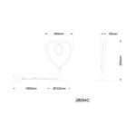 Lampă de masă metal cromat, aluminiu cromat, silicon opal, cablu PVC negru, comutator basculant pe cablu, 1, LxAxA: 160x100x235mm, lungime cablu 1500mm, incl. LED 6W 230V, sursă 450lm, ieșire 250lm, 3000K - imagine 5