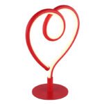 Lampă de masă metal roșu mat, aluminiu roșu mat, silicon opal, cablu PVC negru, comutator basculant pe cablu, 1, LxLxA: 160x100x235mm, lungime cablu 1500mm, incl. LED 6W 230V, sursă 450lm, ieșire 250lm, 3000K
