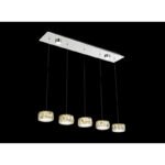 Suspensie, crom, sticla mata, acril,cristale K5 trasnparente,2 spoturi cu LED incorporat in baza, Lxlxh :. 820x160x1200, inclusiv 1xLED 48W 230V, 3700lm, 4000K - imagine 3