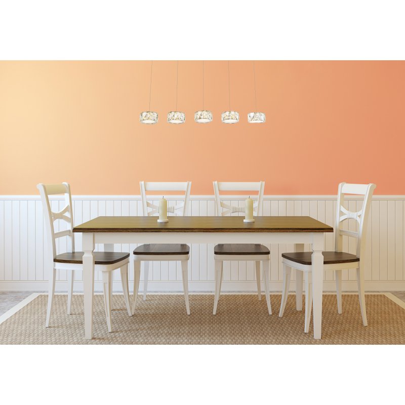 amur-49350-52h-g21515-6 Suspensie, crom, sticla mata, acril,cristale K5 trasnparente,2 spoturi cu LED incorporat in baza, Lxlxh :. 820x160x1200, inclusiv 1xLED 48W 230V, 3700lm, 4000K - imagine 1
