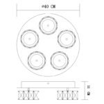 Plafoniera, crom, sticla mata, cristale K5 trasnparente, dimabil, D: 400, H: 110, inclusiv 1xLED 40W 230V, 2800LM, 4000K. - imagine 3