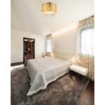 Plafonul de lumină satin nichel, aur frunze uscate, cristale acrilice clare, D: 400, H: 380, excl. 1xE27 60W 230V. - imagine 2