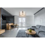 Suspensie nichel satin, plastic, textil argintiu, finisaj acril satinat, inclusiv suspensie, cristale din plastic transparent, incluzand Suspensie, D: 400, H: 1400, excl. 1xE27 60W 230V - imagine 2