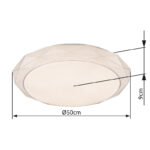 Plafoniera, metal alb, acril, decor Sparkle, lumina de noapte, dimabil, telecomanda, D: 500, H: 90, inclusiv 1xLED 48W 230V, 3900lm sursă, ieșire 3360lm, CCT 3.000-4500-6.500. - imagine 6